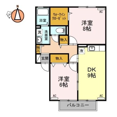 Stream Village B棟 B202の間取り図
