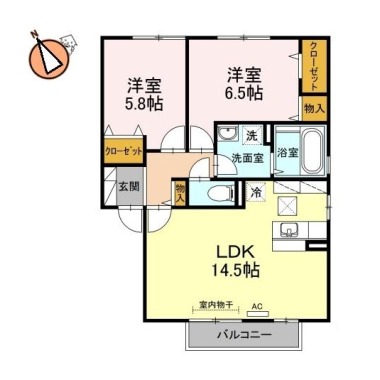 ヴァン・カルチェC棟 C202の間取り図