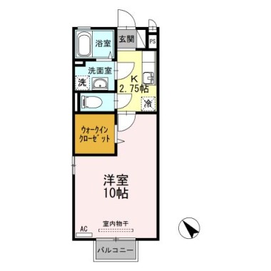 サニーガーデンB棟 B205の間取り図