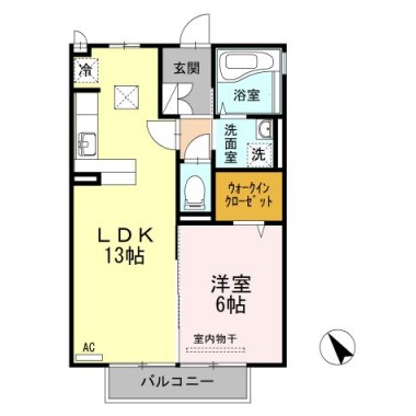 フレア内浜B棟 101の間取り図