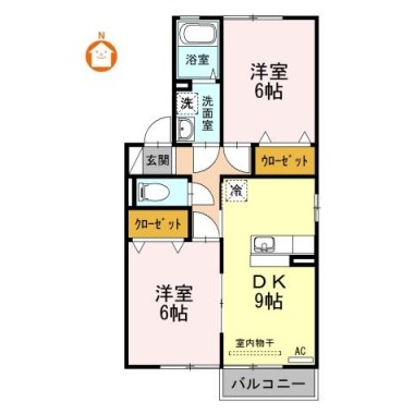 アクシス南島田A棟 A201の間取り図