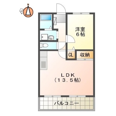 フォブール竹内 102の間取り図