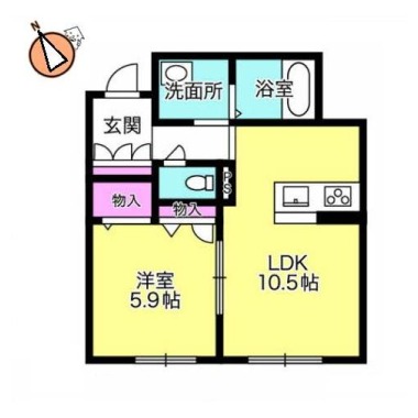 ベレオアトリエール住吉 202の間取り図