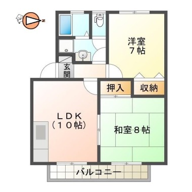 セジュール春日B 102の間取り図