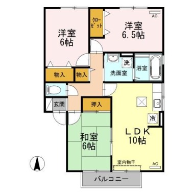 グランパルク大坪 102の間取り図