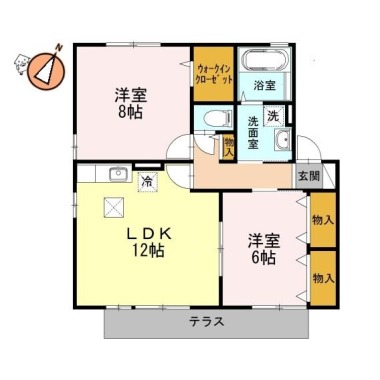 グランパルク大坪 B102の間取り図