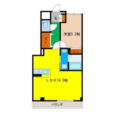 山城西 マンション 1LDK 202の間取り図