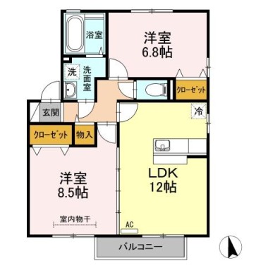 ファミール南昭和 201の間取り図