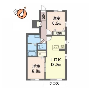 プロヌーブ沖洲 II番館 101の間取り図