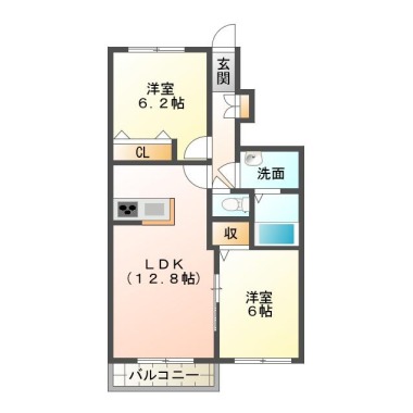 プロヌーブ沖洲 II番館 102の間取り図