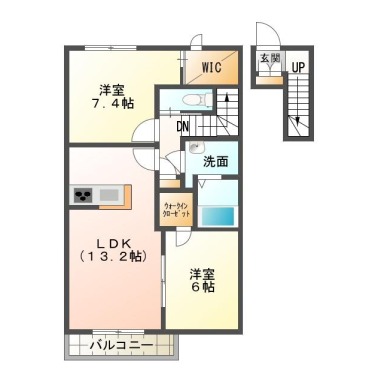 プロヌーブ沖洲 II番館 202の間取り図