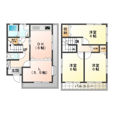 中吉野町 一戸建て 3LDK Aの間取り図