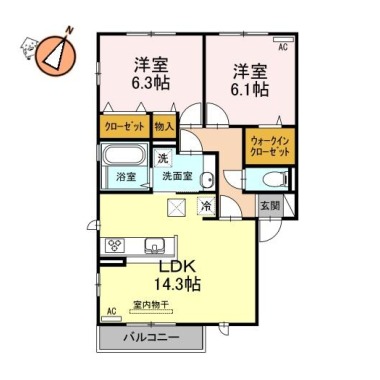 アムールE 101の間取り図