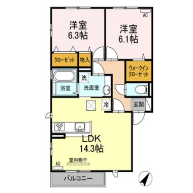 アムールE 201の間取り図