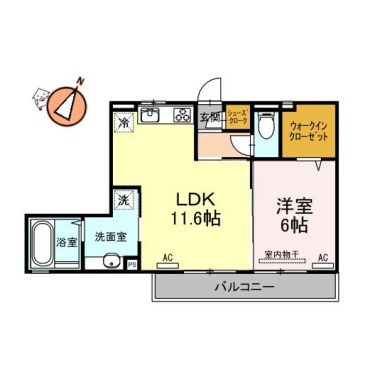ル・ソレイユ沖浜 206の間取り図