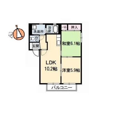 シャーメゾン八万 1番館 202の間取り図