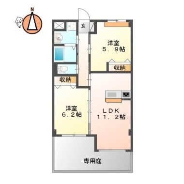 レーグル2番館 101の間取り図