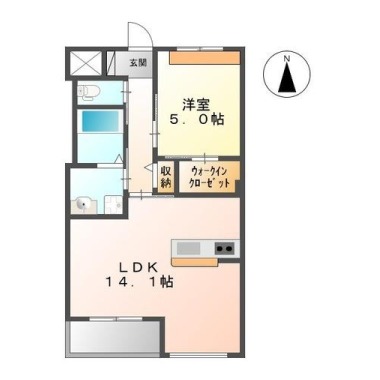 レーグル2番館 206の間取り図