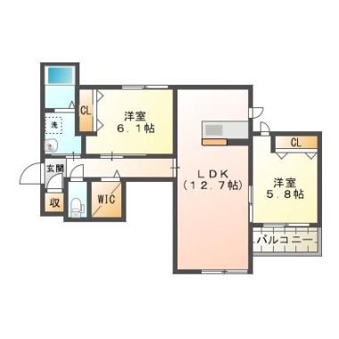 BEREO east one 101の間取り図