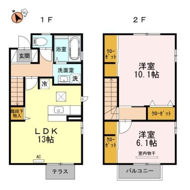 ウィズ城南 D棟 D1の間取り図