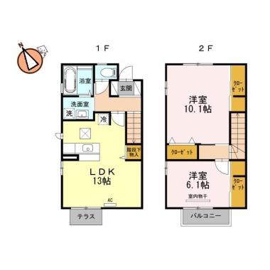 ウィズ城南 D棟 D2の間取り図