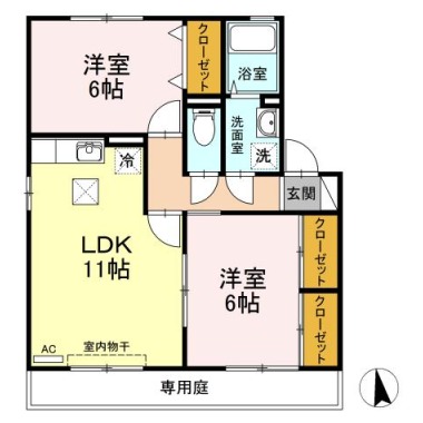 プラザ・ルミエール弐番館 C棟 102の間取り図