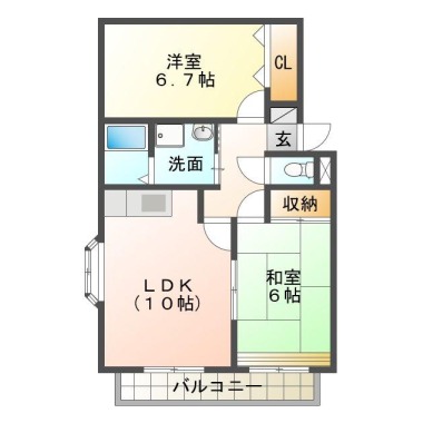 リバービューハイツ 201の間取り図