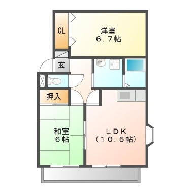 リバービューハイツ 202の間取り図