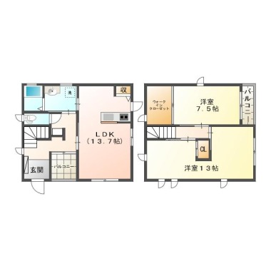 eキューブ橋本 Bの間取り図