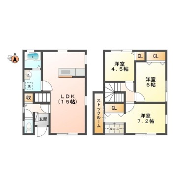 フィットセル蔵本III Eの間取り図