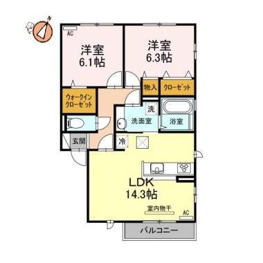 アムールF 102の間取り図