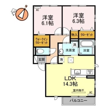 アムールF 202の間取り図