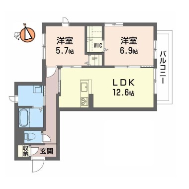 ベレオ八万 202の間取り図