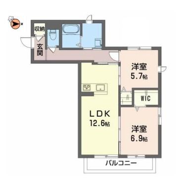 ベレオ八万 302の間取り図