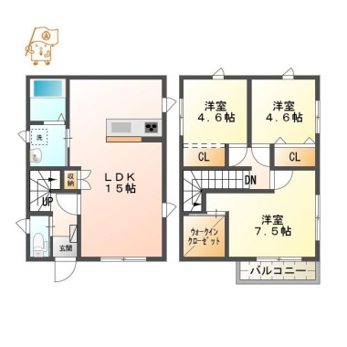 フィットセル東吉野 Aの間取り図