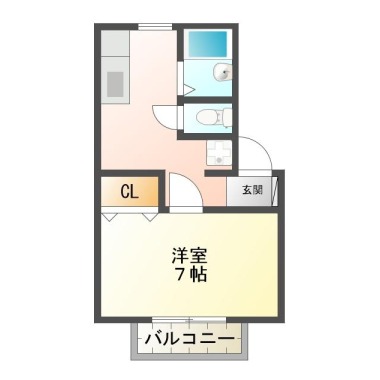 南昭和町 アパート 1K 101の間取り図