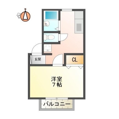 南昭和町 アパート 1K 103の間取り図