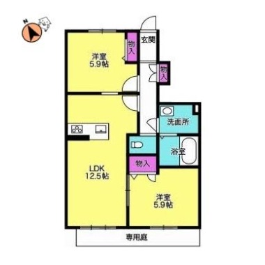 シャーメゾン中島田 101の間取り図