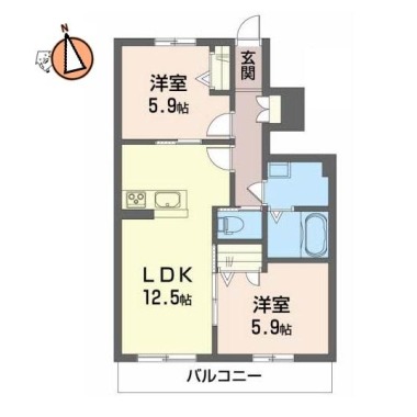 シャーメゾン中島田 102の間取り図