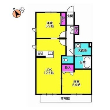 シャーメゾン中島田 103の間取り図