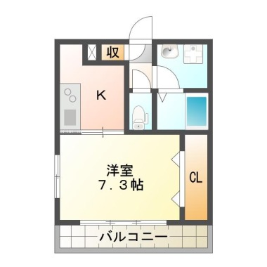 ピース・スクエア常三島 401の間取り図