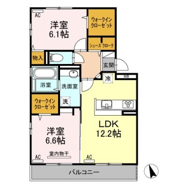 エル・ソル沖浜 206の間取り図