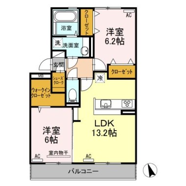 エル・ソル沖浜 305の間取り図