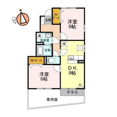 アクシス南島田C棟 101の間取り図