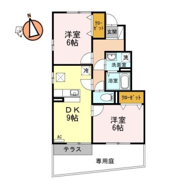 アクシス南島田C棟 102の間取り図