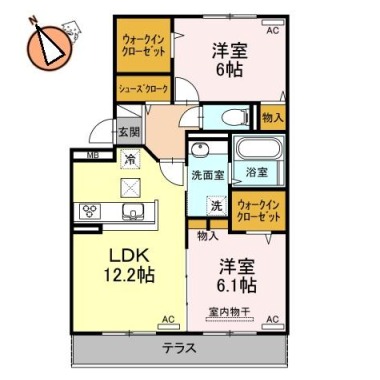 コンフォーティア沖浜II 205の間取り図