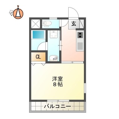 南佐古八番町 マンション 1K 103の間取り図