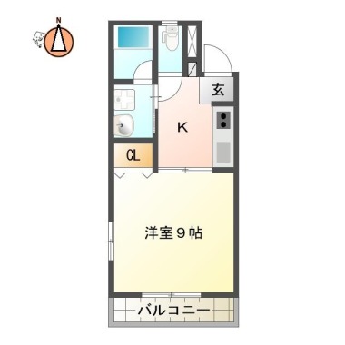 南佐古八番町 マンション 1K 204の間取り図