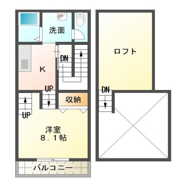 ピース・スクエア国府町矢野 A棟 202の間取り図