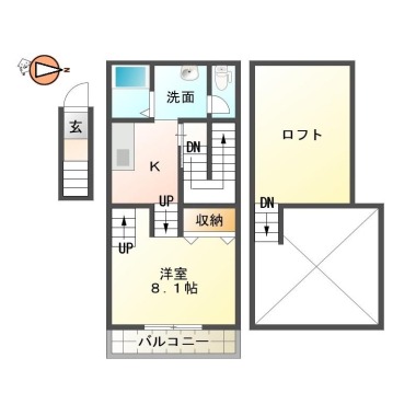 ピース・スクエア国府町矢野 A棟 205の間取り図